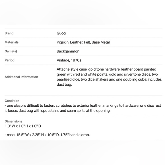 Vintage 1970s Gucci Backgammon Set in Leather Case - Picture 8 of 16